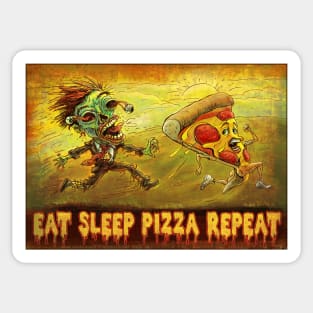 Eat Sleep Pizza Repeat Za Zombie Sticker